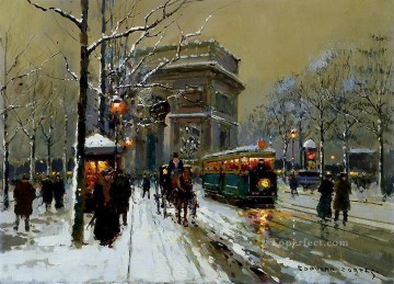 EC the triumphal arc winter Paris Oil Paintings